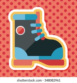 Boot flat icon with long shadow