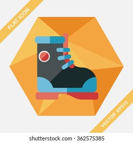 Boot flat icon with long shadow