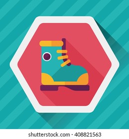 Boot flat icon with long shadow