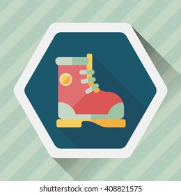 Boot flat icon with long shadow