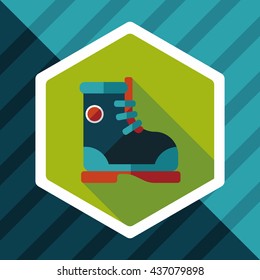 Boot flat icon with long shadow
