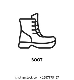 Boot flat line icon. Vector illustration shoes