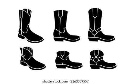 Boot Flat minimal icon set silhouette design illustration