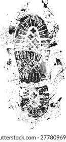 Boot foot print illustration, a powerful trace of an impactful journey or determined steps