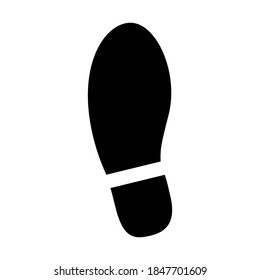 boot footprint drawing on white background, vector illustration