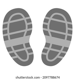 boot footprints flat clipart vector illustration