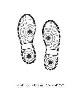 Boot footprints with grunge effect. Vector illustration.