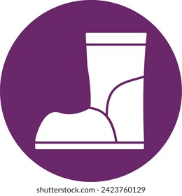 Boot Glyph Circle Style Icon