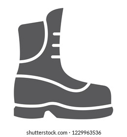 Boot glyph icon, clothing and footwear, shoe sign, vector graphics, a solid pattern on a white background, eps 10.