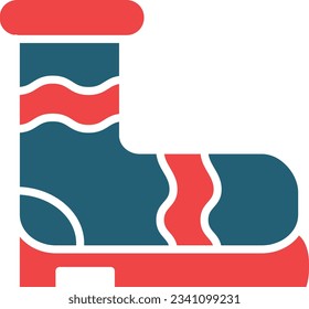 Boot Glyph Two Color Icon For Personal And Commercial Use.
