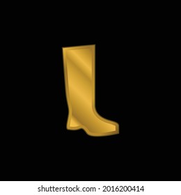 Boot gold plated metalic icon or logo vector