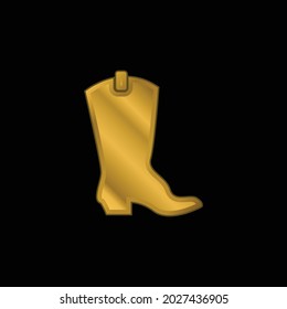 Boot gold plated metalic icon or logo vector