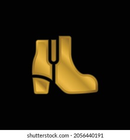 Boot gold plated metalic icon or logo vector