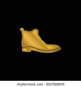 Boot gold plated metalic icon or logo vector