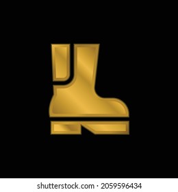 Boot Gold Plated Metalic Icon Or Logo Vector