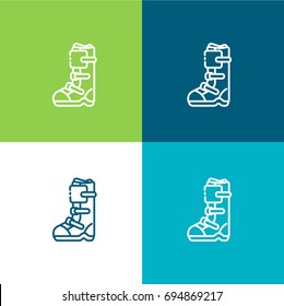 Boot green and blue material color minimal icon or logo design