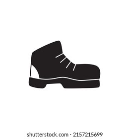 Boot, Hiking Footwear  Icon In Black Flat Glyph, Filled Style Isolated On White Background