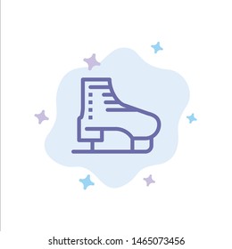 Boot, Ice, Skate, Skates, Skating Blue Icon on Abstract Cloud Background. Vector Icon Template background