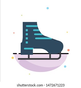 Boot, Ice, Skate, Skates, Skating Abstract Flat Color Icon Template