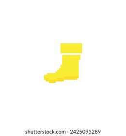 boot icon icon 8 bit, pixel art  rain 
 boots icon  for game  logo.