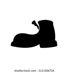 Boot icon. Black silhouette. Side view. Vector simple flat graphic illustration. Isolated object on a white background. Isolate.