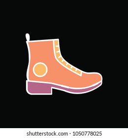 Boot icon. Cartoon Hikki Boot vector icon for web design isolated on black background