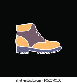 Boot icon. Cartoon modern Boot vector icon for web design isolated on black background