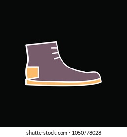 Boot icon. Cartoon retro Boot vector icon for web design isolated on black background