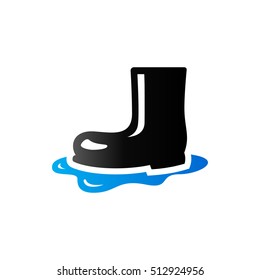 Boot icon in duo tone color. Footwear outdoor outwear