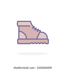 Boot icon in filled outline style. For your design, logo. Vector illustration.