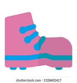 Boot icon flat style pink blue