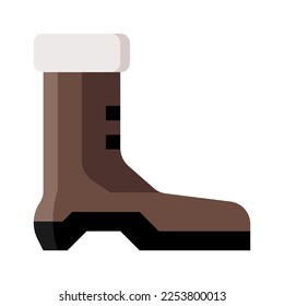 Boot icon in flat style vector, winter clothes, winter shoes, footwear