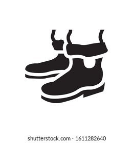 boot icon, glyph style design