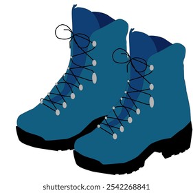 Ícone de inicialização. Ícone de botas de caminhada. Ilustração vetorial. Sapatos cor de aço ou bota com símbolo de ícone de vetor único preto design plano. bota colorida em fundo branco. Bota confortável. par de sapatos de couro.