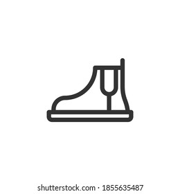 Icono de arranque aislado en fondo blanco. Símbolo de calzado moderno, simple, vector, icono para el diseño de sitios web, aplicación móvil, ui. Ilustración vectorial