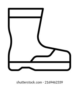 Boot Icon. Line Art Style Design Isolated On White Background