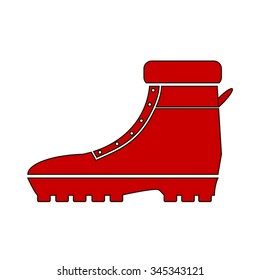 Boot icon on white background.  Vector illustration.