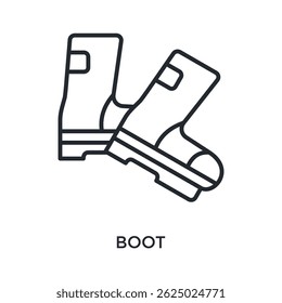 Boot Icon Outline Style. Vector Illustration For Graphic Design