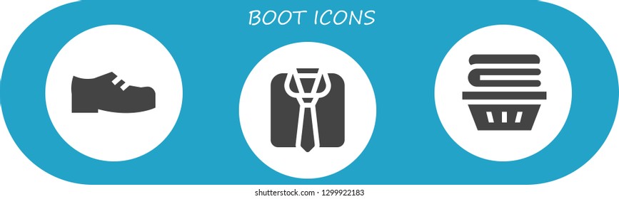  boot icon set. 3 filled boot icons.  Simple modern icons about  - Shoes, Clothes