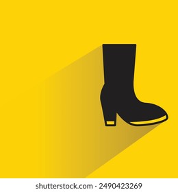 boot icon with shadow on yellow background
