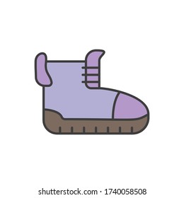 Boot icon. Simple outline colored vector of amusement icons for ui and ux, website or mobile application