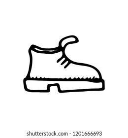boot icon. sketch isolated object.