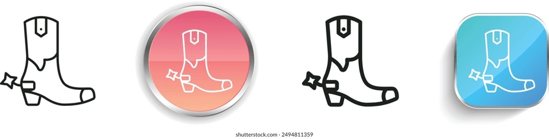 boot icon. Thin Linear, Regular and Button Style Design Isolated On White Background