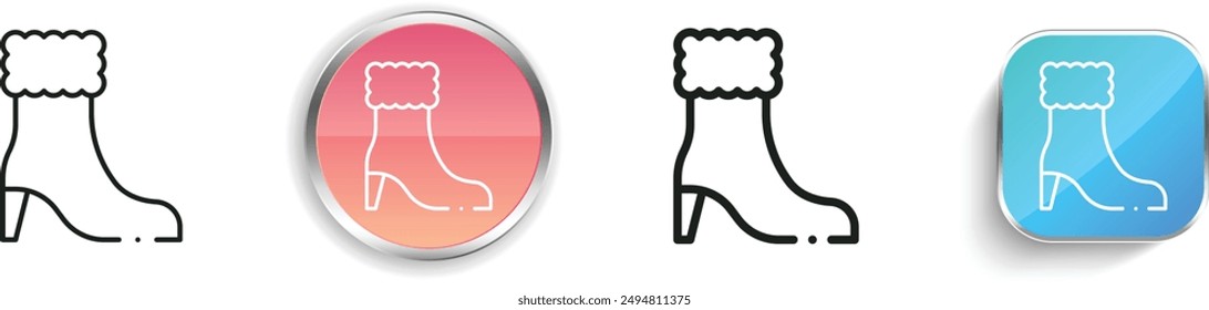 boot icon. Thin Linear, Regular and Button Style Design Isolated On White Background