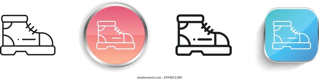 boot icon. Thin Linear, Regular and Button Style Design Isolated On White Background