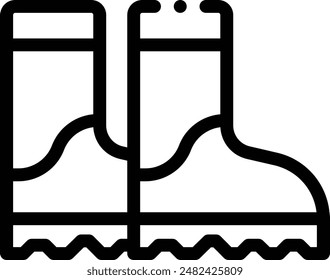 boot icon. Thin Linear Style Design Isolated On White Background