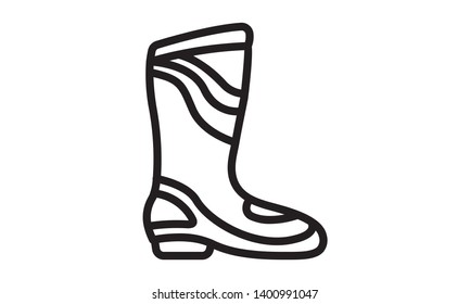 boot icon vector from fashion style collection. Thin line boot outline icon vector illustration. Linear symbol for use on web and mobile apps, logo, print media. - Vector