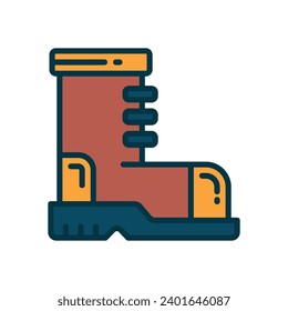 boot icon. vector filled color icon for your website, mobile, presentation, and logo design.