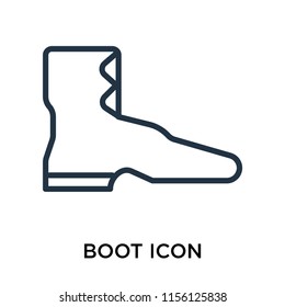 Boot icon vector isolated on white background, Boot transparent sign , line symbol or linear element design in outline style