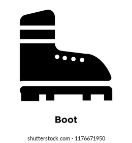 Boot icon vector isolated on white background, logo concept of Boot sign on transparent background, filled black symbol
